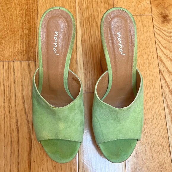 Naná Suede Cork Wedge Mules - Picture 5 of 10